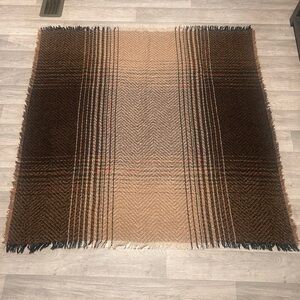 Elegant Brown and Tan Plaid Scarf